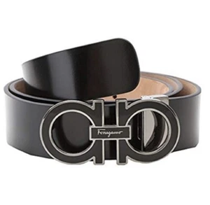 Salvatore Ferragamo black Leather belt Size 36  (90 cm)  SP-67 8867 - Picture 1 of 8