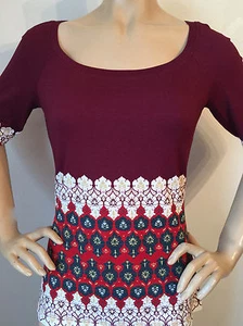 NEW ST JOHN KNIT SIZE L WOMENS CASUAL TOP COLOR IS PAPRIKA MULTI  RAYON SPANDEX - Picture 1 of 7