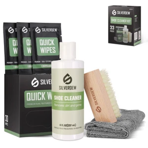 33PC Shoe Cleaning Kit Nylon Brushes Microfiber Towel Shoe Cleaner Sneaker Wipes - Picture 1 of 9