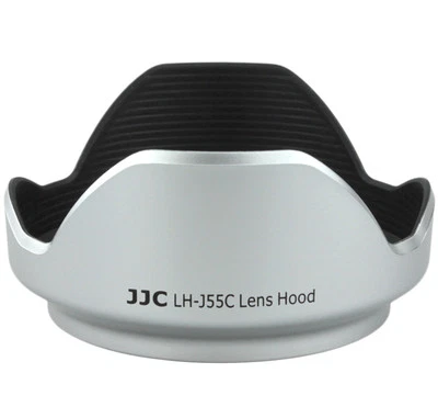 JJC Silver Lens Hood for OLYMPUS M.ZUIKO ED 12-50mm 1:3.5-6.3 EZ replace LH-55C - Image 1 of 4