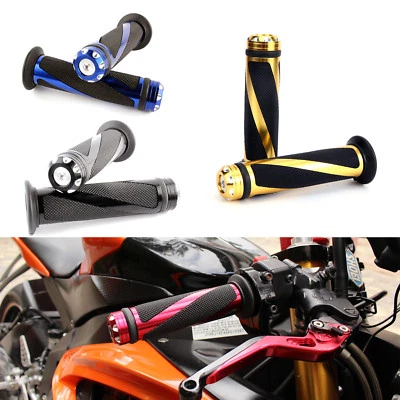 For Honda CBR1000RR / Honda CBR600RR Black Motorcycle Hand Grips Rubber Gel - Image 1 of 4