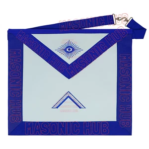 Worshipful Master Masonic Apron Royal Blue Trim Blue Lodge Regalia 14"x16" - Picture 1 of 5