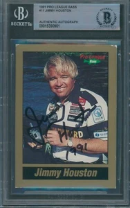 1991 Pro League Bass #11 Jimmy Houston Signed Card Beckett Authentic Auto BAS - Picture 1 of 2