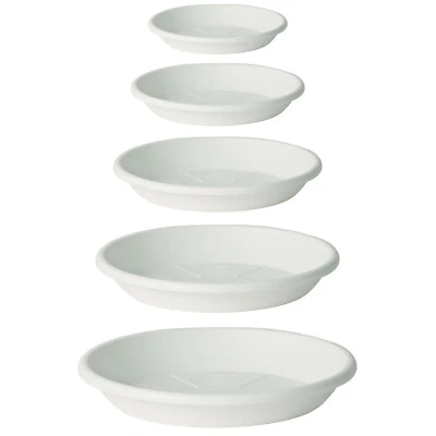 EURO3PLAST Untersetzer in rund 15 Größen zur Wahl in Weiß für Blumentopf Topfuntersetzer