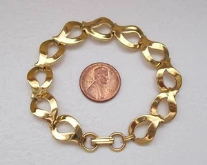Vintage Open Teardrop Overlapping Large Link Bracelet - Picture 1 of 4