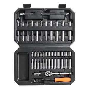 Socket Set 1/4 Inch Drive Socket and Ratchet Set 6-Point 54 Pcs Tool Set - Picture 1 of 12