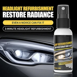 Car Headlight Repair Fluid Spray Clean Restore Clear Spray Brightening Agent50ml - Picture 1 of 12