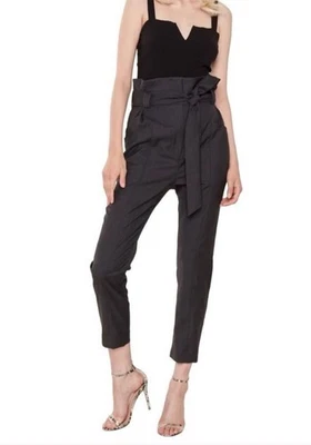 Шерстяные брюки Iro Paxi бумажный пакет галстук с оборками высокая талия черные размер 36 черные - Изображение 1 из 4