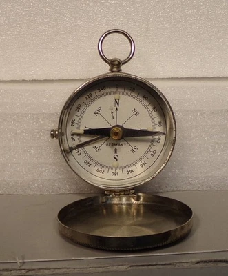 Brújula de bolsillo vintage Alemania 1,75” con bloqueo de esfera Foto 1 de 4