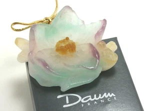 DAUM ROSE FLOWER 1995 PATE DE VERRE GLASS CRYSTAL CHRISTMAS ORNAMENT DE NOEL - Picture 1 of 5
