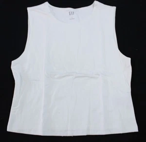Gap Women's Solid Close Knit Jersey Cropped Tank Top EJ3 New Off White Large NWT - Picture 1 of 3