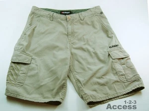 Element Men's Cargo Shorts Flat 17'' Act 34'' Outdoors 100%  Cotton Beige - Picture 1 of 11