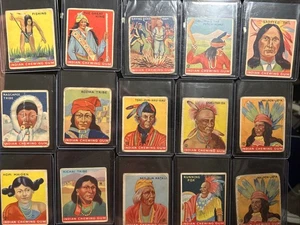 1933 Goudey Indian Chewing Gum Card lotto 15 carte coda maculata funzionante Fox Hopi - Foto 1 di 23