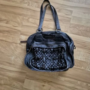 Damenlederhandtasche,grau mit Henkel, Echt Leder! - Bild 1 von 4