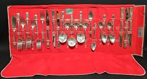 WM A Rogers Oneida Ltd AA Heavy Lady Drake Pattern 25 Piece Flatware Set - Picture 1 of 9