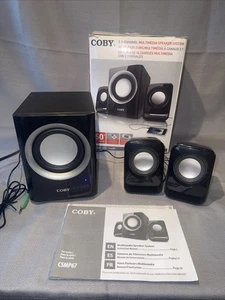 Coby 50W 2.1-Channel Multimedia Speaker System CSMP67 With Box tested - Picture 1 of 5