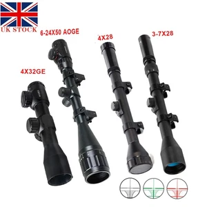 Jagd Zielfernrohr rot grün beleuchtet optisches Zielfernrohr mit gratis Schienenmontage UK - Bild 1 von 28