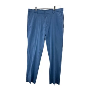 TOMMY HILFIGER Mens Blue Flat Front, Straight Leg Stretch Pants, 36Wx32L - Picture 1 of 9