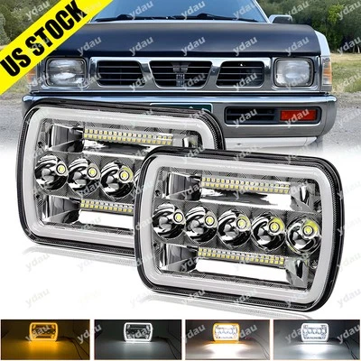 Faros LED DRL intermitente 2 piezas 7x6"5x7" para camioneta Nissan 1983-1997 carrocería dura Foto 1 de 4