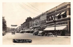 Taylorville IL Illinois N Side of Square View RPPC Photo Postcard COPY - Picture 1 of 2