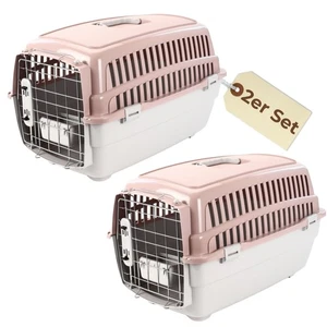 2er Set Transportbox IATA Flugbox Flugzeug Hunde Katzen Tier Transport Box Gr. M - Bild 1 von 6
