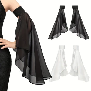 Women Detachable Long Sleeves Sunscreen Tulle Gothic Wedding Bridal Decor - Picture 1 of 15