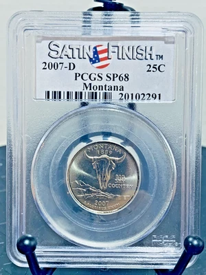 2007-D Washington Quarter Montana Satin Finish PCGS SP68 #20102291 - Image 1 of 2