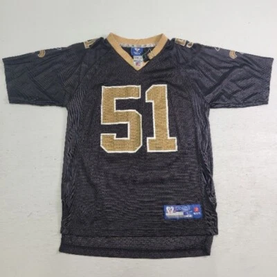 Camiseta deportiva vintage Jonathan Vilma New Orleans Saints #51 negra Reebok juvenil talla L Foto 1 de 4
