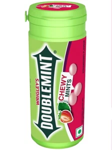 DOUBLEMINT Strawberry Chewy Mint Tube Pack for instant fresh- 30.4g (Pack of 2) - Picture 1 of 5