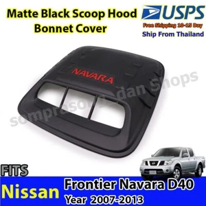 R1 Hood Scoop Bonnet Cover for Nissan Navara Frontier D40 2007-2013 Black - Picture 1 of 8