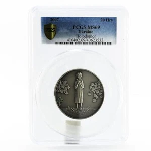 Ukraine 20 hryvnias Holodomor Famine MS69 PCGS silver coin 2007 - Picture 1 of 2
