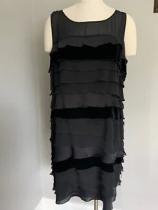 LOFT Kleid für besondere Anlässe Damen 18 Lagenlook Stufen Samt Chiffon Satin Neu 128 $ - Bild 1 von 6