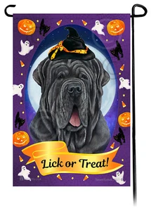 Bandera de jardín de Halloween - Mastín napolitano azul sin recortar - Imagen 1 de 1