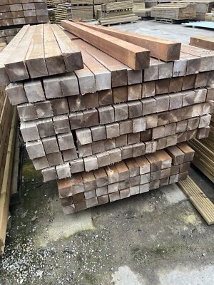 •NEW• 8FT  PRESSURE TREATED BROWN TIMBER FENCING POSTS - Image 1 of 3