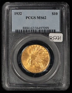 1932 G$10 Indian Head Gold Eagle - PCGS MS 62 - SKU-G5221 - Picture 1 of 4