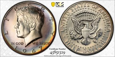 1967 SMS 50C Kennedy Half Dollar PCGS SP 66 - Image 1 of 3