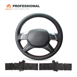 Hágalo usted mismo Cuero Negro Cubierta del volante para Mercedes Benz GL350 ML350 E300 - Imagen 1 de 10