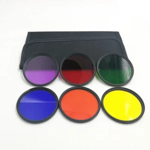 37mm ~ 82mm Red Orange Yellow Purple Blue Green Color Filter Kit for Sony Canon - Picture 1 of 12