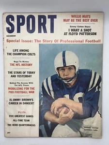 December 1960 SPORT Magazine Johnny Unitas Cover Newsstand Baltimore Colts HOF - Picture 1 of 11