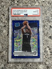 Anthony Edwards 2020-21 Optic Blue Velocity Prizm Rated Rookie PSA 10 GEM MINT