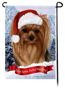 Dear Santa, Define Naughty Garden Flag - Abrigo Yorkshire Terrier Show 144D - Imagen 1 de 1