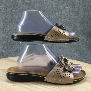 Patrizia By Spring Step Sandals Womens 9 Slip On Metallic Flats Slide Brown - Picture 1 of 15