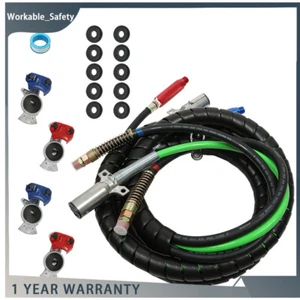 For Semi Truck Tractor Trailer 15' 3-in-1 Wrap 7 Way ABS Air Line Hose OTR6818 - Picture 1 of 9