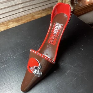 NFL Wine Bottle Holder Cleveland Browns High Heel Shoe Stand New - Picture 1 of 4