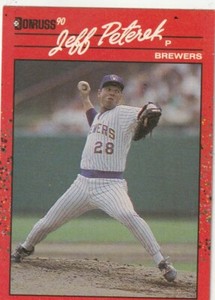 FREE SHIPPING-MINT-1990 Donruss #530 Jeff Peterek BREWERS PLUS BONUS CARDS