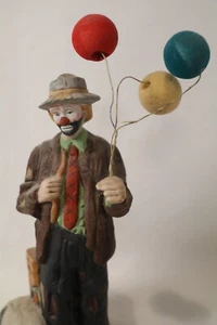 Flambro Emmett Kelly Balloons Clown Figurine Music Box luggage bag hobo clown - Picture 1 of 10