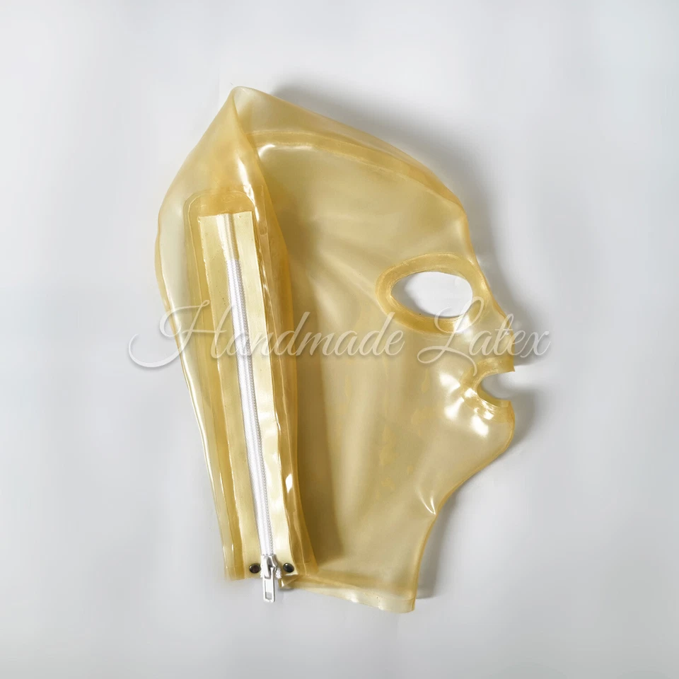 Máscara de goma de látex transparente capucha Hallween traje de gato 0,4 mm hecho a medida Foto 1 de 4