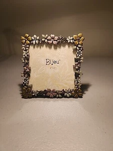 Bijou 4 Inch Tall Floral Edged Metal Picture Frame - Picture 1 of 5
