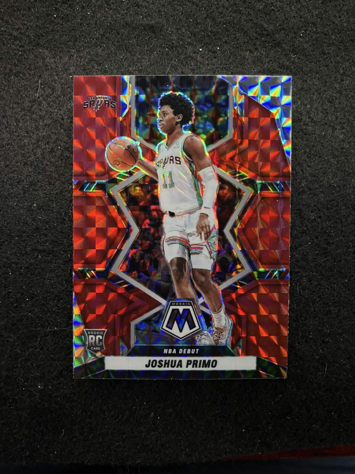 2021-22 Mosaic NBA Debut Rookie RC Red #275 Joshua Primo San Antonio Spurs