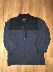 Woolrich Mens Deep Navy Blue Heather #16100 Zip Up Long Sleeve Sweater  Size L - Picture 1 of 8